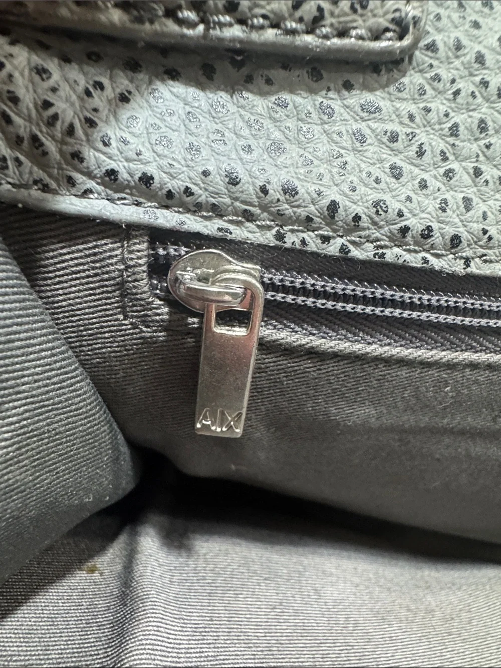 Armani Exchange Two-Tone Gray Textured Wristlet Clutch